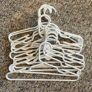 Lot of 10 White Plastic Children’s Clothes Hangers